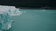 Perito Moreno Terminus In Argentino Lake, Los Glaciares National Park In Argentina. pan left shot	