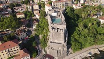 Aerial view of Forte Mare fortress, architectural landmark of Herceg Novi, Montenegro