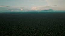 Beautiful Sky With Cloudscape Over Abundant Rainforest In The Amazon.
