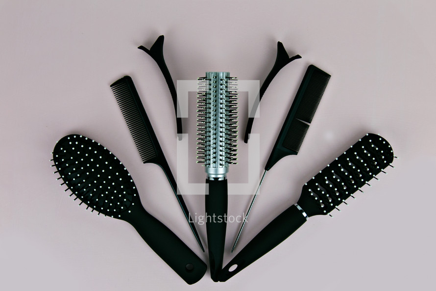 hairbrushes and clips 