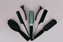 hairbrushes and clips 