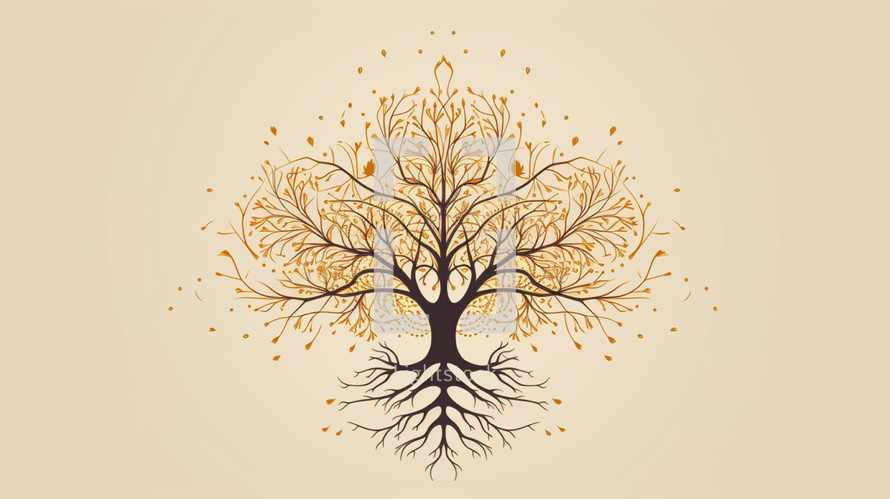 Tree of life with brown background