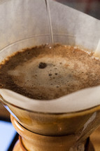 Coffee brewing in a chemex.