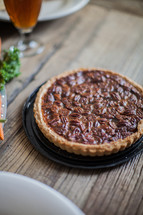Pecan pie at the Thanksgiving meal.