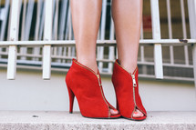 red ankle boots 