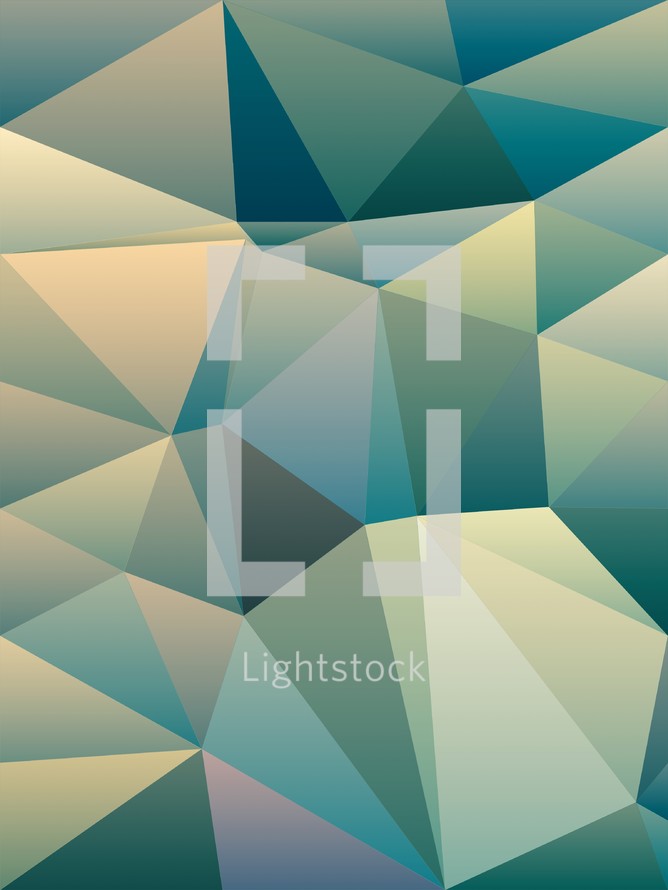 abstract background with triangles in blue greens with shading 