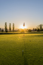 golf course at sunrise 