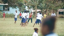 school kids playing in Papua New Guinea 