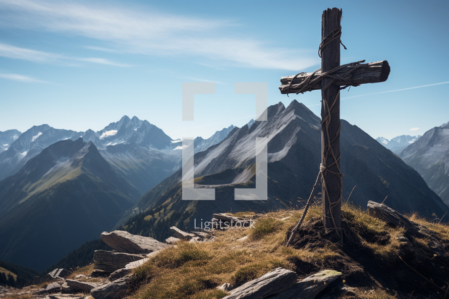Old Rugged Cross on mountain top