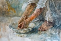 Jesus tells his followers to wash one another's feet