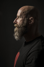 side profile of a man with a beard