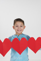 boy with Valentines hearts 