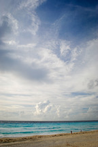 clouds over a beach