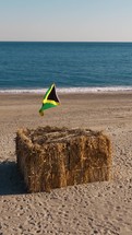 Jamaica Flag On The Hut On The Beach At Summer