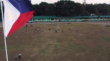 Drone over a school in the Philippines