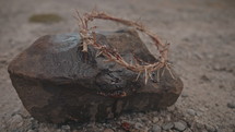 blood on a rock and the crown of thorns 