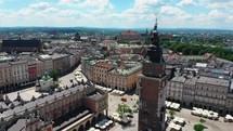 Krakow main square clock