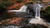 Cloghleagh River and Waterfall in Autumn, County Wicklow, Ireland