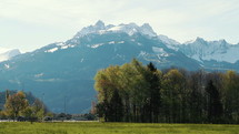 Alps mountain landscape - panning shot.
