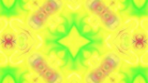 Bright yellow abstract kaleidoscope effect, seamless loop	