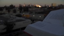 Bible on a rooftop 