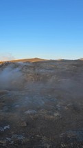 Sulfur Vapor Comes Out Of The Ground In Iceland