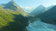 Aerial Drone Shot of Akkemskoye Ozero Lake in Russia 4K