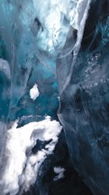 Narrow Transparent Glacier Creeks In Iceland