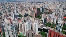 Paulista avenue, Sao Paulo. Aerial city landscape. 