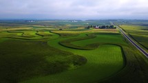Aerial view of Minnesota corn fields