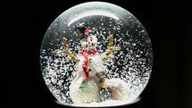 snow falling in a snow globe 