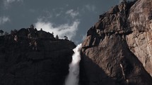 Lower yosemite falls scenic view with clouds in the sky