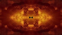 Seamless Loop Animation Of Two Dark Circles Moving Over Fractal Orange Background. - animation	