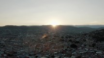 Aerial drone view of Oaxaca City in Mexico