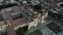 Aerial shot of Church Of Santo Domingo de Guzman In The City Of Oaxaca, Mexico