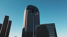 Aerial of Downtown Dallas Skyscraper and Buildings