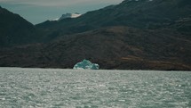 Lago Argentino With Iceberg On Water In Patagonia - POV	