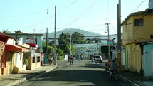 Driving down a street in the Dominican Republic.