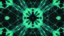 Glowing Green Fractal Kaleidoscope, Seamless Vj Loop, Psychedelic, Hypnotic Slow Changing Shapes	