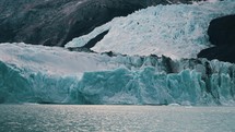 Massive Glaciers Floating In Lago Argentino Near Perito Moreno Glacier, Patagonia, Argentina. Wide Shot