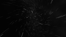 Flying Through Star Field, Outer Space, Warp Speed, Blurring Stars, Space Travel Rotating POV Animation	