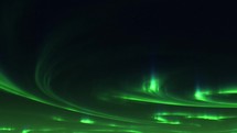 Beautiful seamless loop of green northern lights in the night sky