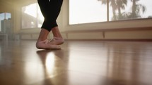 Ballerina Shoes For Standing On Pointe At Dance School