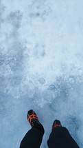 Trekking Adventure On A Frozen Surface 