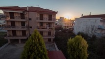 Timelapse of dawn in the town