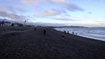 Time Lapse of People Walking on Bray Seafront at Dusk