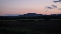 Pan Across Countryside at Sunset, Kilcoole, County Wicklow, Ireland