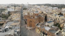 Aerial view from drone shot of ancient medieval city of Marsaxlokk Malta. Island Country of Europe in the Mediterranean Sea