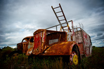 rusted old fire truck