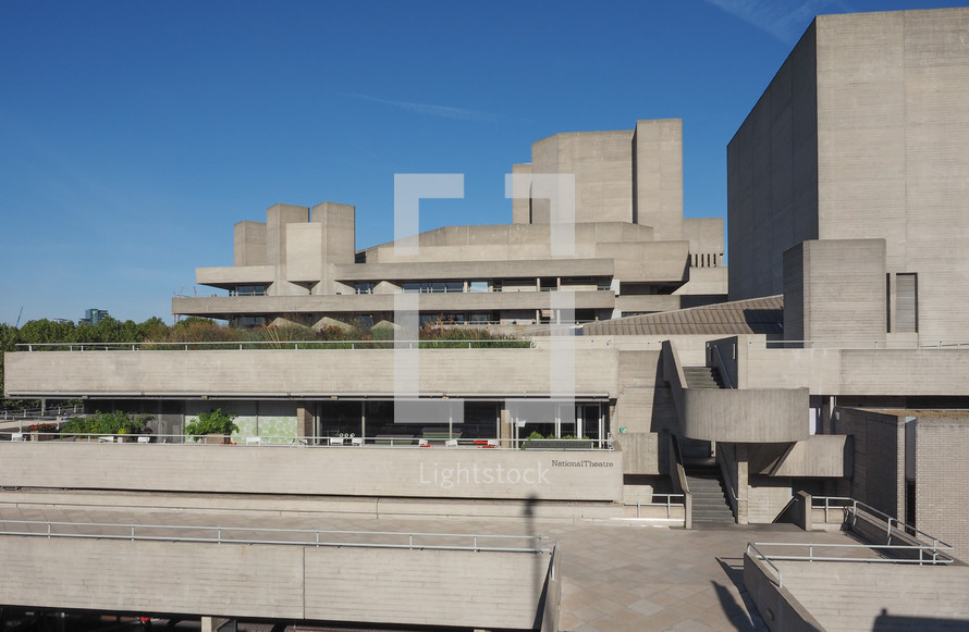 LONDON, UK - SEPTEMBER 28, 2015: The National Theatre designed by Sir Denys Lasdun is a masterpiece of new brutalist architecture